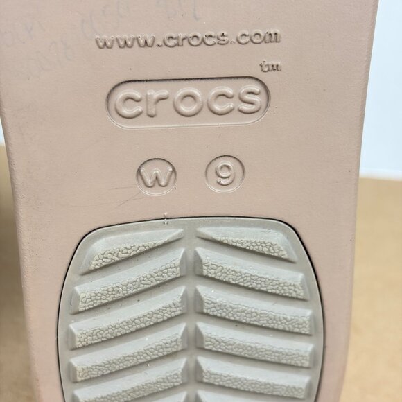 Crocs Brooklyn Mid Wedge Two Strap Sandals Womens 9 Blue/Gray Tan Slip On - Picture 8 of 9